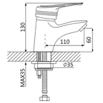 Смеситель для раковины Oute T15 T1501