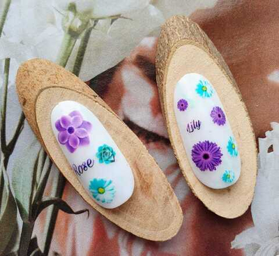 MIW Nails Наклейки для ногтей Цветы, S-08