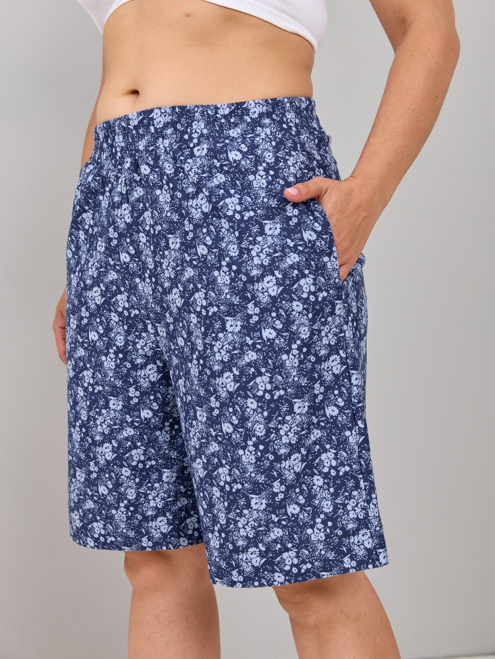 Шорты Н-147/джинс-голубыецветы