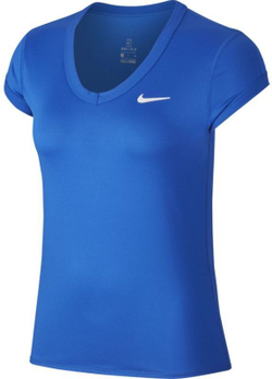 Женская футболка теннисная Nike Court Dry Top SS W - game royal/white