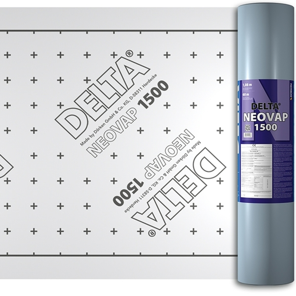 DELTA-NEOVAP 1500 пароизоляционная самоклеящаяся плёнка с алюминиевым слоем (1,08х60м), шт