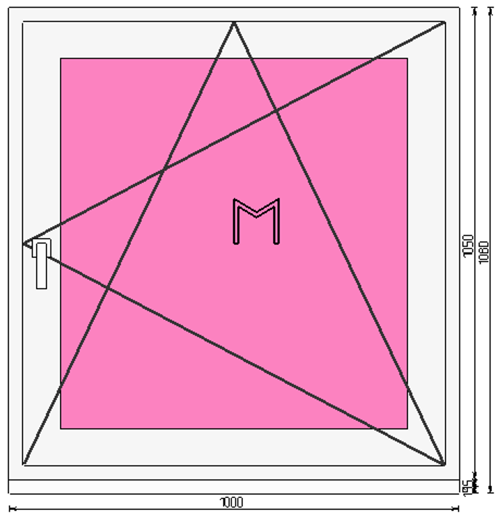 Пластиковое окно 1050 х 1000 ТермА Эко + Москитная сетка