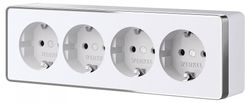 Розетка четверная с заземлением и со шторками Werkel Gallant W5072210