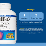 Natural Factors, WellBetX®, берберин, 120 вегетарианских капсул (500 мг в 1 капсуле)
