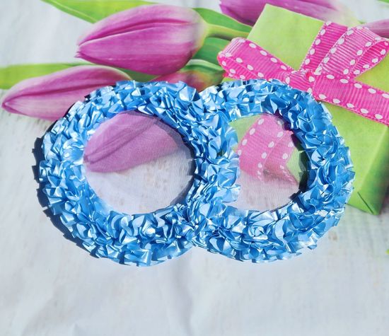 Свадебные кольца для украшения машины, голубые атлас