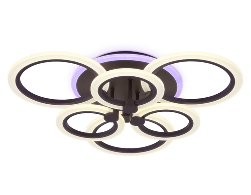 Потолочный светодиодный светильник с пультом FA528/3+3 CF кофе 112W 580*540*120 (ПДУ РАДИО 2.4)