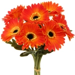 Цветы искусственные «Natur» 33см Герберы 7шт оранжевые