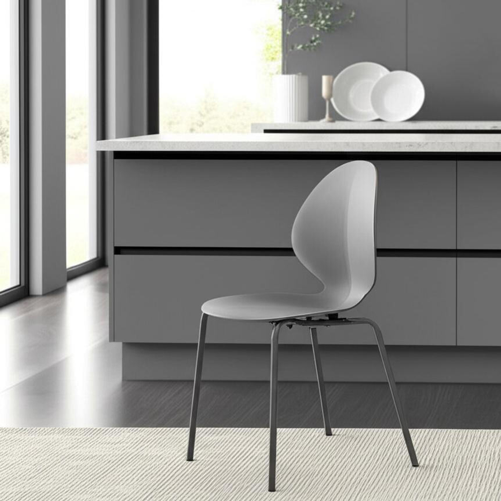 Стул EBAY (mod 03)  металл/пластик, 52x46x83.5, серый