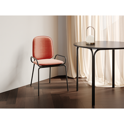 Стул Ror, Double Frame, велюр, черный/темно-красный