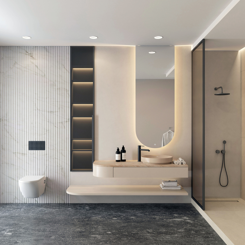 DK2451-WH Встраиваемый влагозащищенный светильник TRIM, 18 Вт LED 3000-4000-6500K, IP44, белый, алюминий, акрил