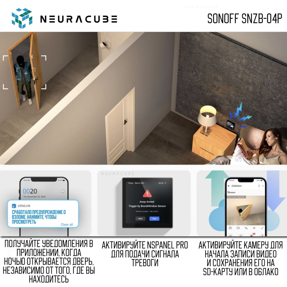 Zigbee Датчик открытия двери/окна Sonoff SNZB-04P