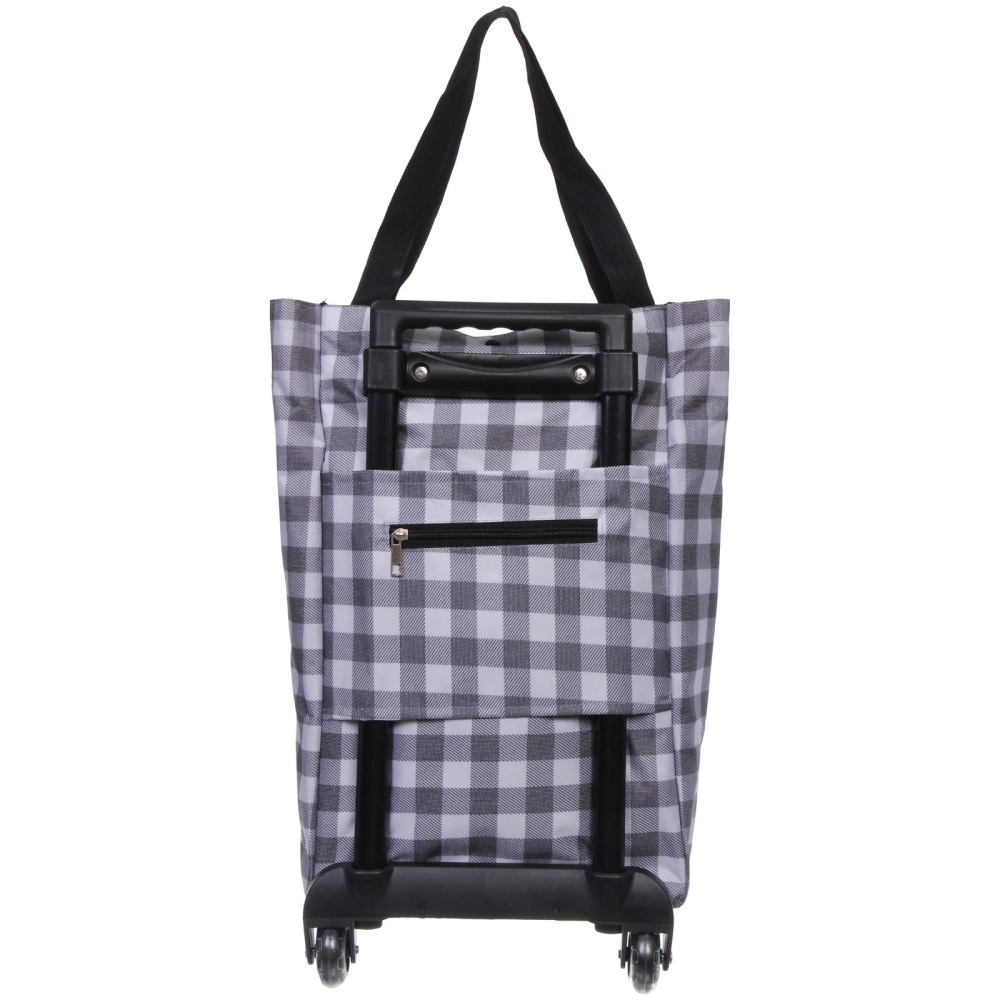 Тележка хозяйственная с сумкой (83*28*17см, колеса 5 см, грузоподъемность до 15 кг) клетка SYD-025