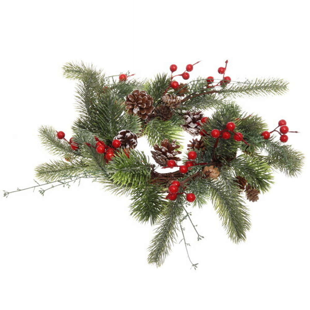 Венок хвойный новогодний «Ягодный Вальс» , 50 см