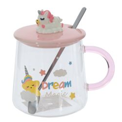 GAEM Кружка с крышкой и ложкой, 400 мл, L12,5 W9 H12 см, 4в.