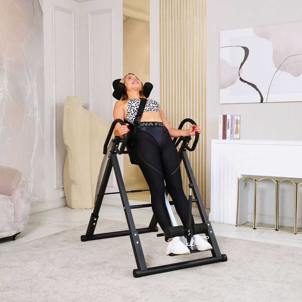 Инверсионный стол складной DFC STYLE чёрный, U-образный фиксатор