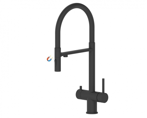 15019-C Смес. для кухни под фильт., МАГНИТ. (ЧЕРНЫЙ) ViEiR (10/1шт)