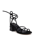 Кожаные босоножки на каблуке Alohas - черный(S00284)