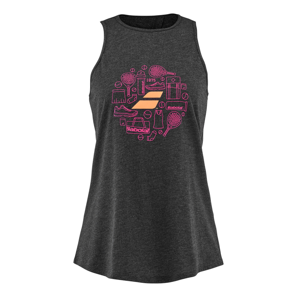 Женская теннисная майка Babolat Cotton Tank Top Women - Black, Multicoloured