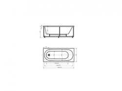 Ванна акриловая прямоугольная ОБЕРОН 170х70 AQUATEK (с каркасом и фронтальной панелью)
