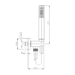 Bossini C12 - Zen ручной душ:держатель с шланговым подсоединением, душевая лейка, шланг (A00158), цвет хром