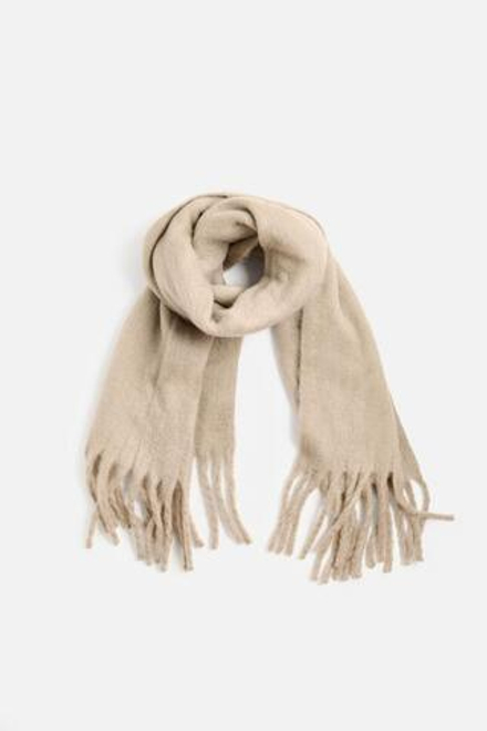 ZARA ШАРФ ИЗ РЕЛЬЕФНОЙ ТКАНИ, БЕЖЕВЫЙ