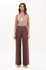 31195 Джинсы женские (коричневый джинс)