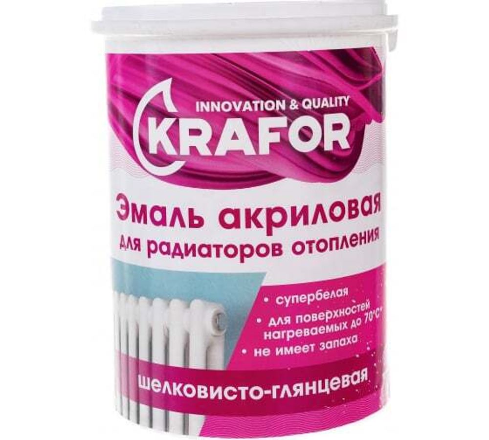 Эмаль для радиатора 1кг супербелая Крафор