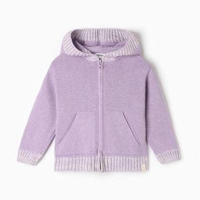 Джемпер вязаный на молнии для девочек р. 92-98 см, лаванда 9718928 (Крошка Я)
