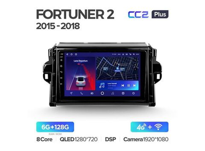 Магнитола Teyes CC2 Plus 6-128 Toyota Fortuner 2 2015-2018 9.0"