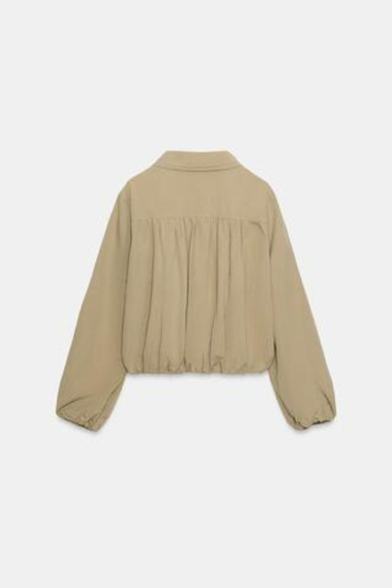 ZARA КУРТКА С МНОЖЕСТВОМ КАРМАНОВ, ЖЕЛТОВАТО-БЕЛЫЙ ОБЪЕМНАЯ КУРТКА, РЫЖЕВАТО-КОРИЧНЕВЫЙ