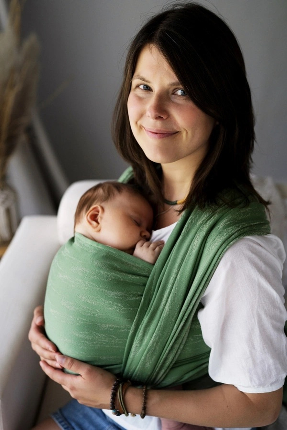 Слинг-шарф «Пёрышки льняные»