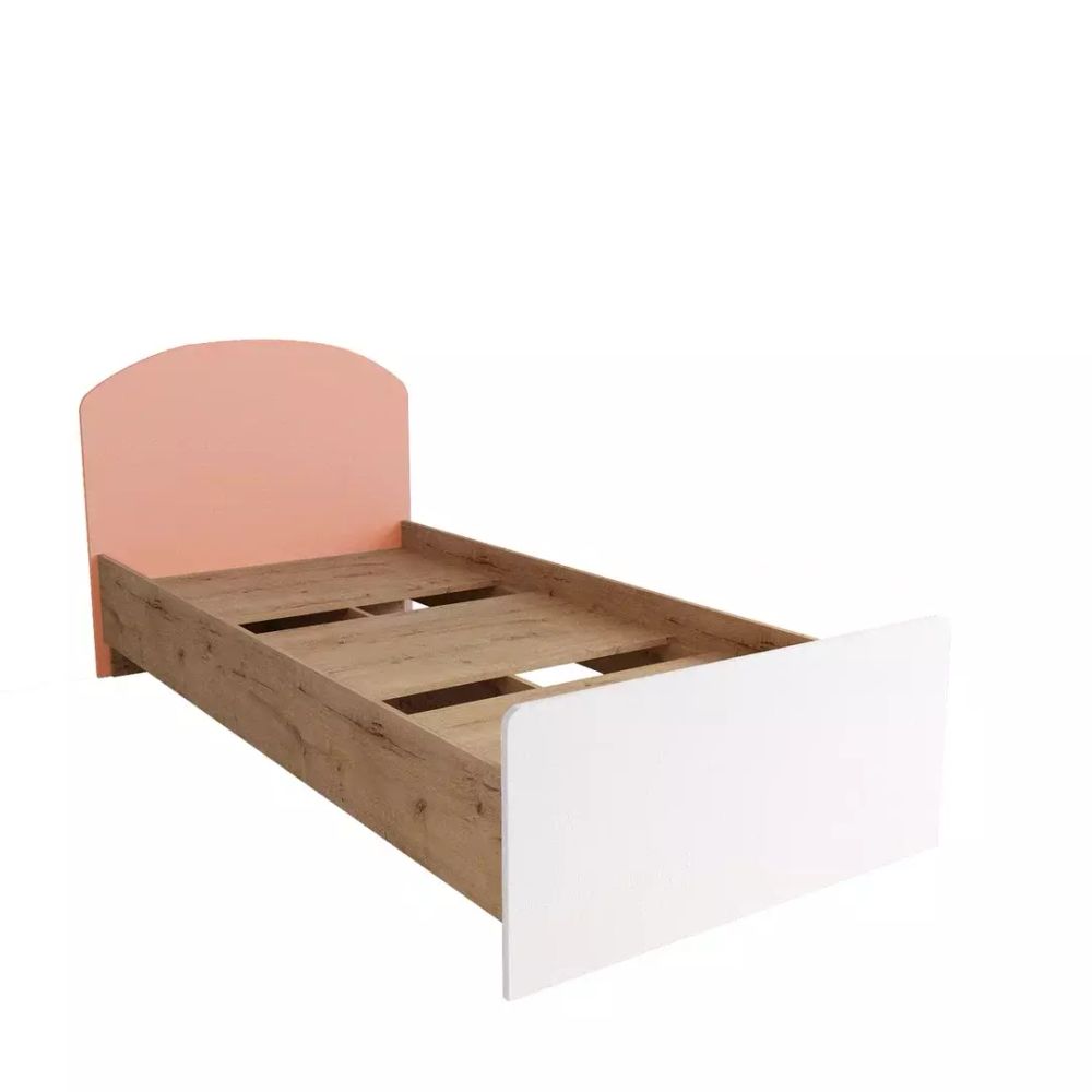 Кровать «Лавис» КРД 900.1 (дуб бунратти/белый софт), ЛДСП\МДФ, ДСВ Мебель