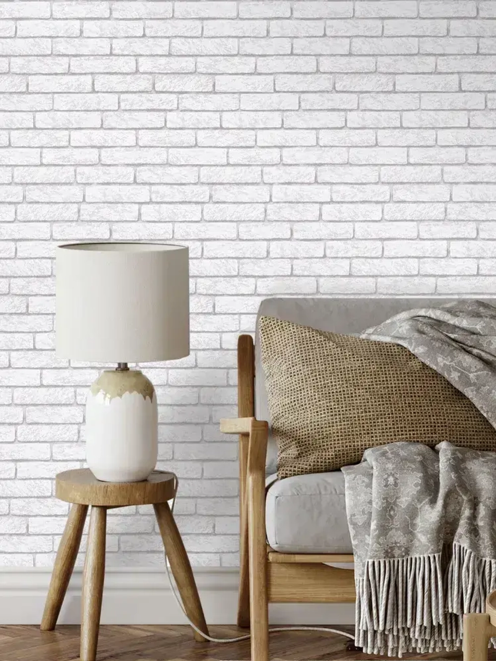 Обои флизелин и вспененный винил, кирпич бежевый, метровые, для кухни, Стена (VILIA, 1591-62)