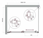 Душевой уголок BelBagno LUCE-AH-1 110х90 стекло прозрачное/профиль хром