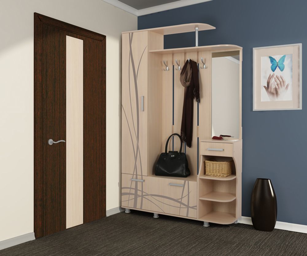 Прихожая  "Барселона-1" (дуб млечный), ЛДСП 16 мм , Мебельсон