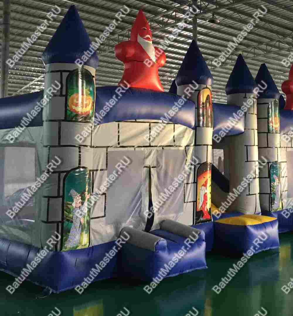 Коммерческий надувной батут "Замок Мерлина", размер 4*4*4 м