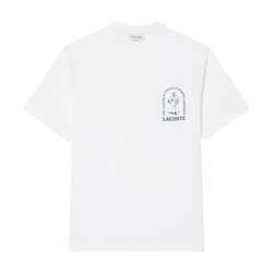 Мужская теннисная футболка Lacoste Printed Cotton - white