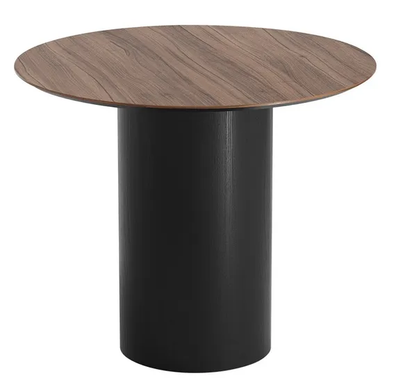 Стол обеденный Type D 90 см основание D 39 см (орех/черный)