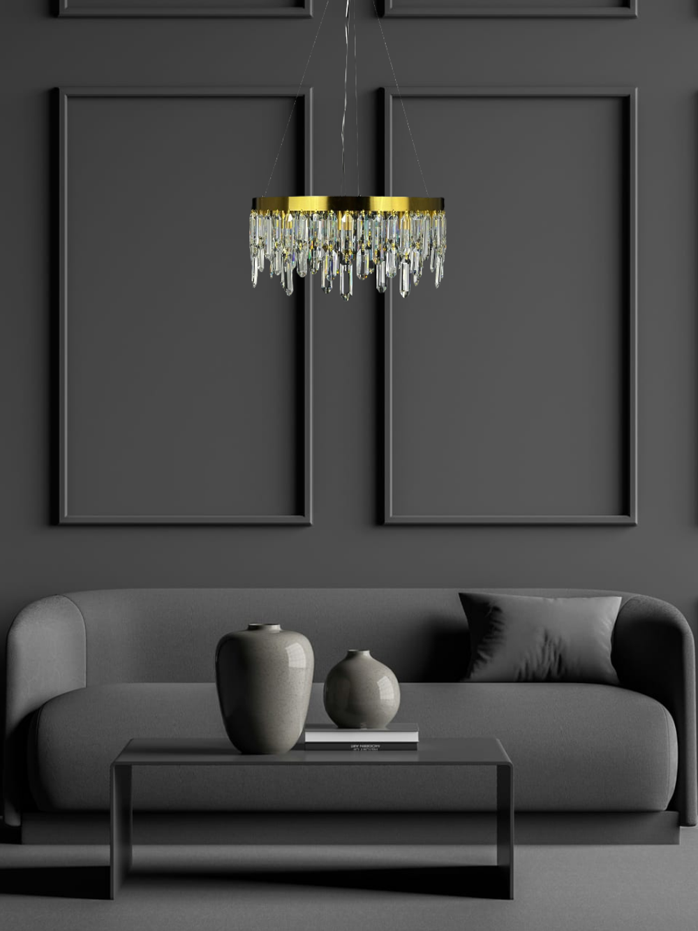 Люстра подвесная Lanbos QS.99571-600 T, 10 ламп Е14, 400 Вт, до 25 кв м, золото