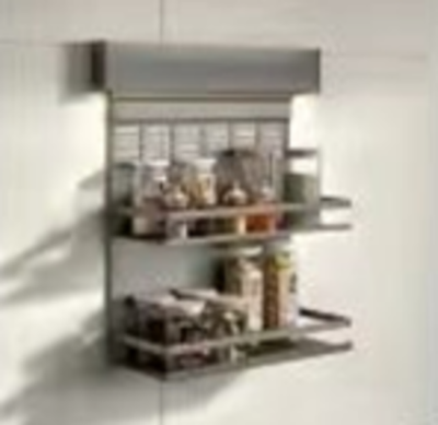 Полка для приправ двойная для рейлинга антрацит