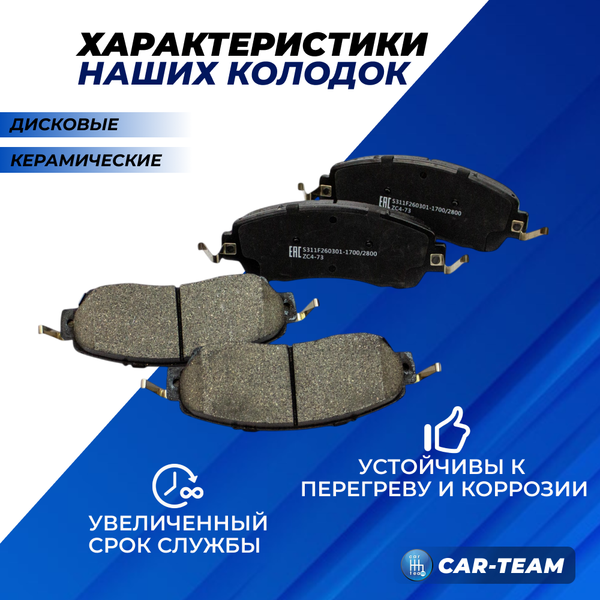 Колодки тормозные передние (керамические) Chery Tiggo 8 Pro Max, Jaecoo J7  (арт. ZCP-1184)