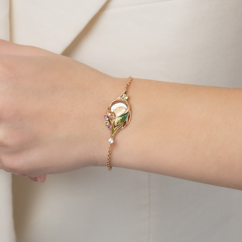 Браслет «Преображение» из комбинированного золота с миксом камней и эмалью