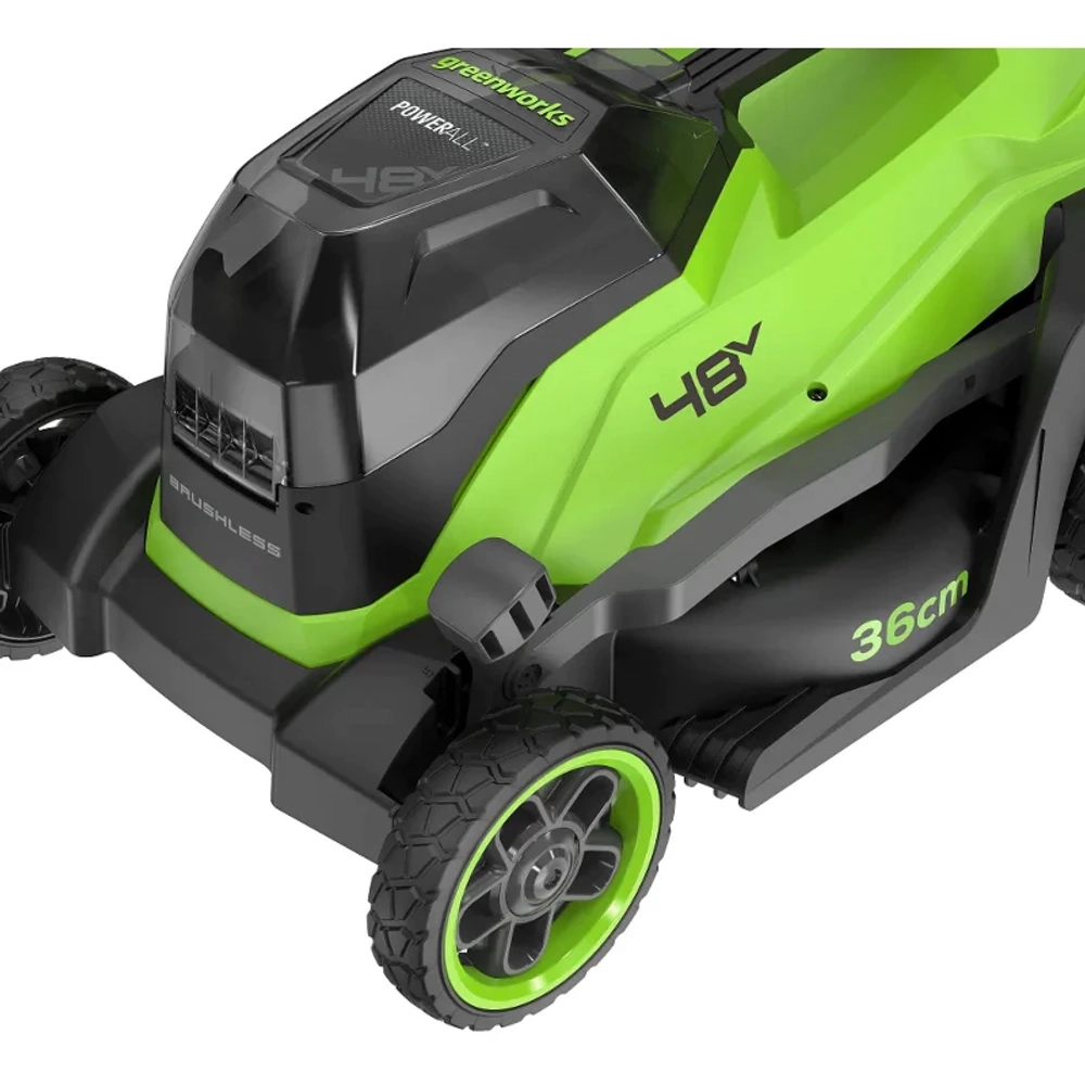 Аккумуляторная газонокосилка Greenworks GD24X2LM361 24В (2 x 4 Ач, ЗУ) нож 36 см, 2520707UD