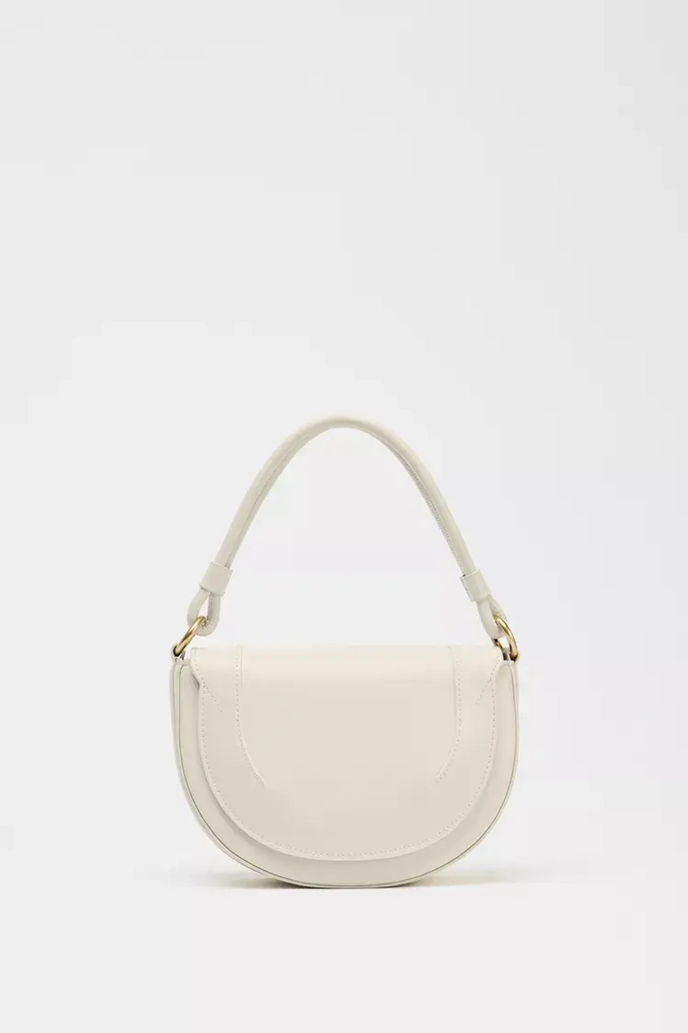 ZARA СУМКА ОВАЛЬНОЙ ФОРМЫ С ПЛЕЧЕВЫМ РЕМНЕМ, ЭКРЮ