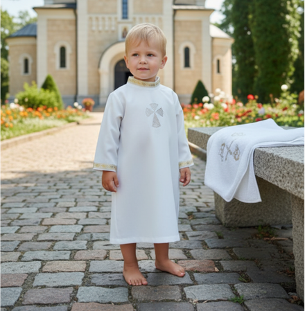 Рубашка для Крещения "Ангельские Крылья" (золото)