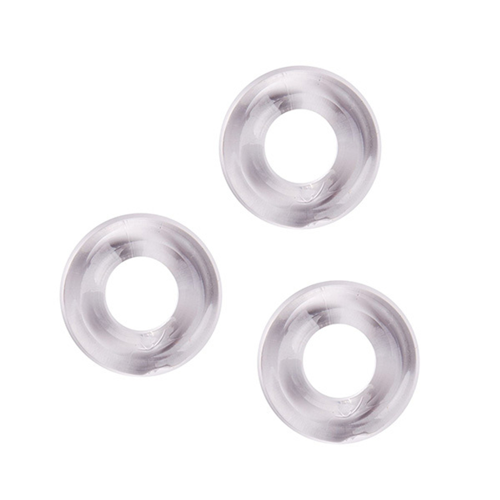 Набор из 3 гладких прозрачных эрекционных колец 2см Bior Toys Erowoman-Eroman EE-10194-1