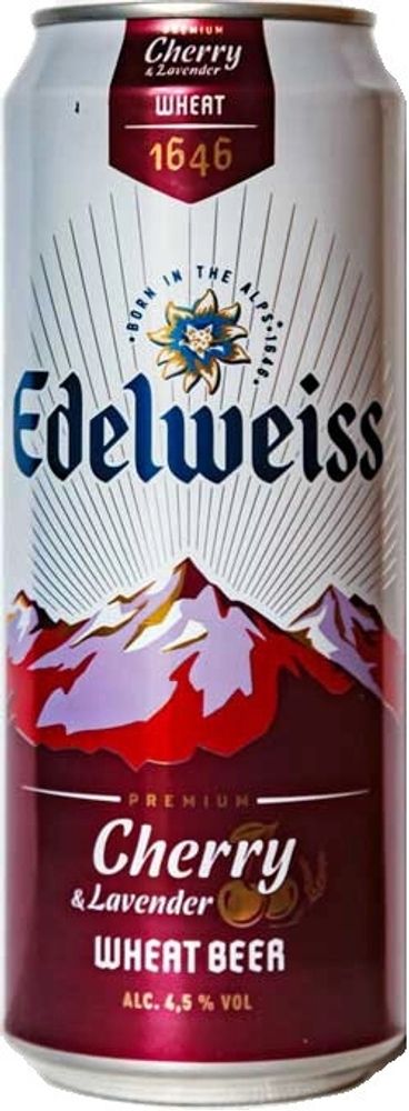 Пиво Эдельвейс Вишня и Лаванда / Edelweiss Cherry &amp; Lavender 0.43 - банка