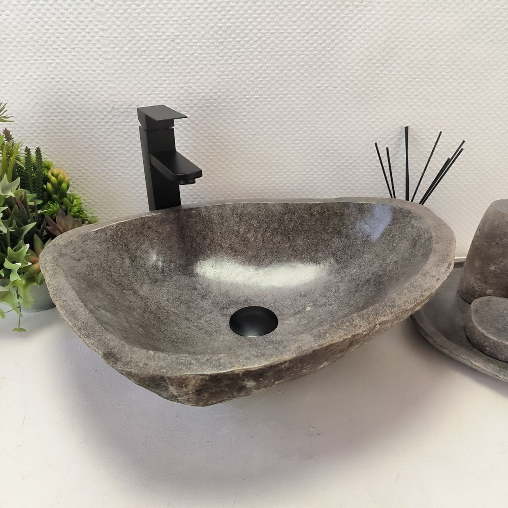 Раковина из речного камня RS-63480 (53*41*16) 0122
