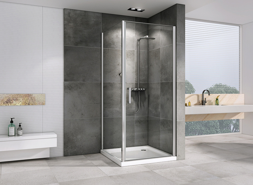 Душевой уголок Abber Sonnenstrand 80x80 AG04080-S80 профиль Хром стекло прозрачное