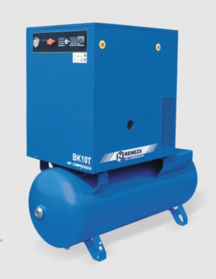 Винтовой компрессор ВК10Т-10-270, ресивер 270 литров , производительность 1000л/мин,  рабочее давление 10 бар, мощность двигателя 7,5кВт, вес 345 кг, габариты 1700х680х1500мм. REMEZA, Республика Беларусь